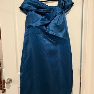 Elegant Blue Satin Dress